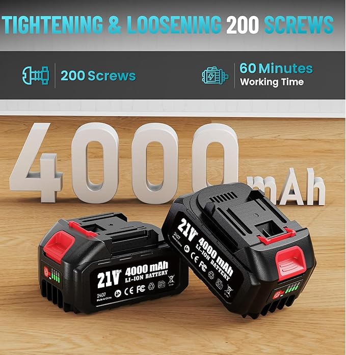 Seesii 1000N.m (738ft-lbs) Cordless Impact Wrench High Torque,1/2" Brushless Impact Gun w/Two 4.0Ah Battery,Fast Charger, 5 Sockets & Storage Case, Electric Impact Wrench for Car Truck,WH760