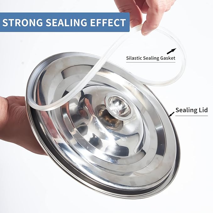 35 Liter Stainless Steel Milk Can 9.3 Gallon Milk Bucket Wine Pail Bucket Large Capacity Milk Can Tote Jug with Sealed Lid and Carry Handle