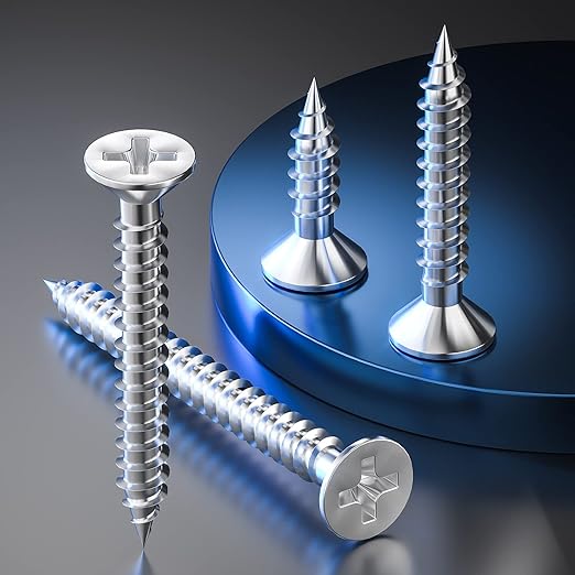 (600Pcs) #6x3/4 Wood Screw Quick Metal Self Tapping Flat Head 304 Stainless Steel