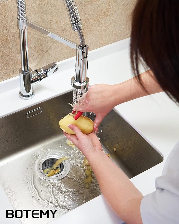 BOTEMY Extended Garbage Disposal Flange Basket Strainer Stopper, Deep 304 Stainless Steel Kitchen Sink Flange for 3-1/2 Inch Standard Sink Drain Hole, Polished Deep Sink Disposal Stopper