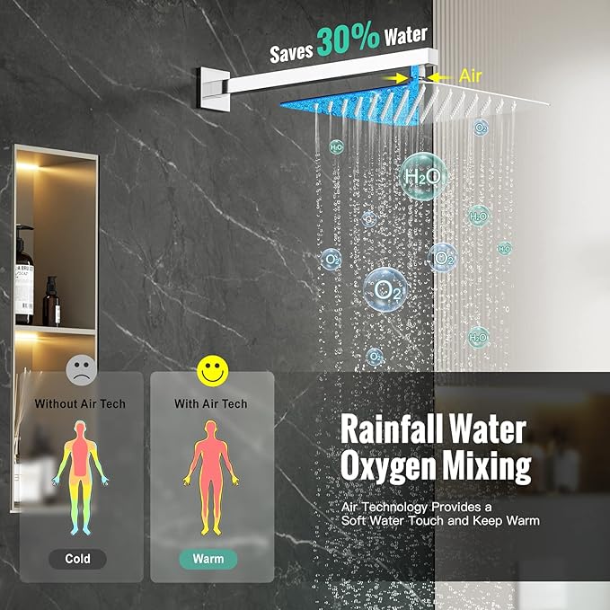 SR SUN RISE 8 Inches Wall Mounted Bathtub Shower Faucet Set All Metal Shower System with Tub Spout, Rain Shower Head and Handheld Sprayer Combo Shower Set, Modern Valve and Trim Kit, Polished Chrome