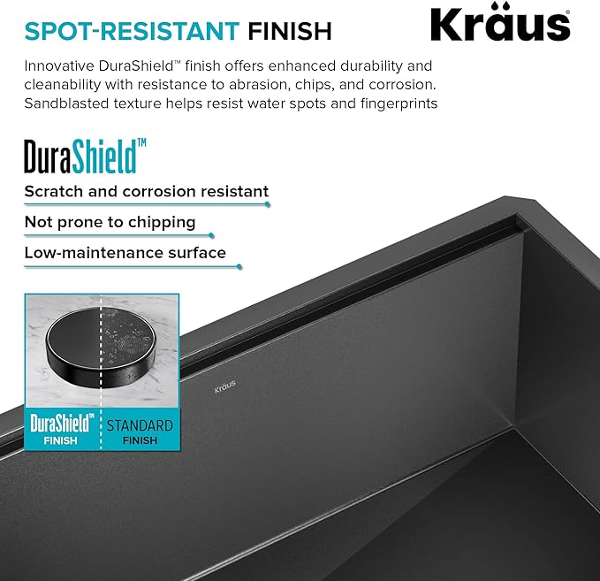 KRAUS Kore 27 Inch Undermount Workstation 16 Gauge Stainless Steel Single Bowl Kitchen Sink with Accessories in PVD Gunmetal Finish with Accessories, KWU110-27-PGM