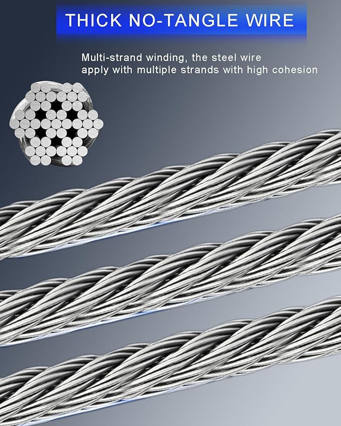 100FT Self Retracting Lifeline, Fall Arrest Fall Protection Dual Alloy Steel Hook Steel Wire Rope Heavy Duty Retractable Lanyard, Roofing Lifeline, SRL, Safety Lanyard