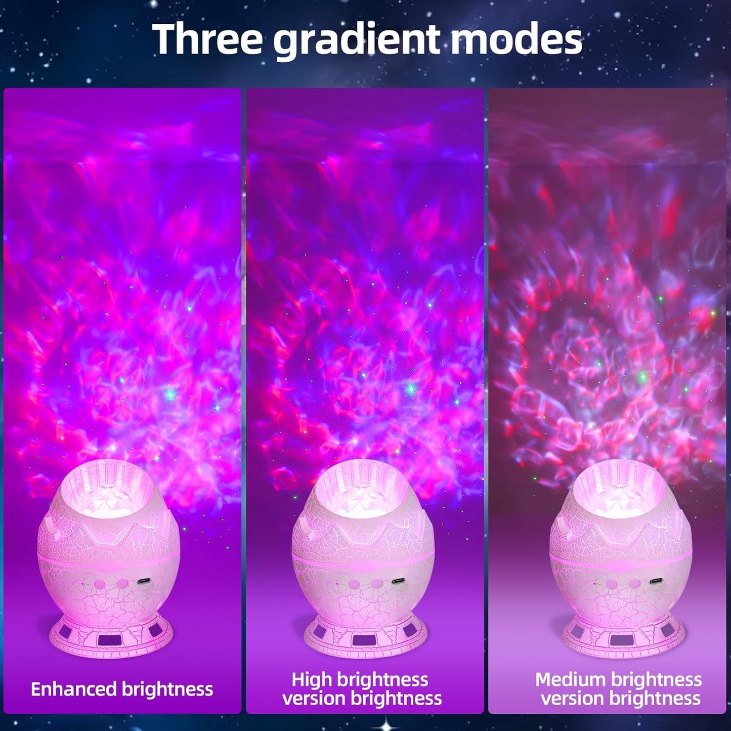 Dinosaur Egg Galaxy Star Projector Starry Night Light, 14 Colors Night Light for Kids Room, Nebula, Timer & Remote Control Best Gift & Adults Home Theater, Party, Living Room, Christmas Decor (White)