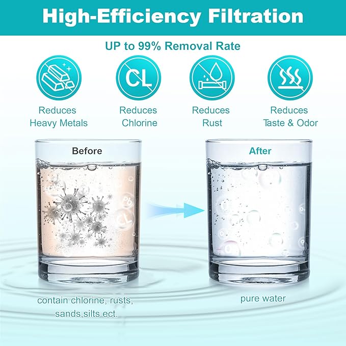 Water Filter Replacement for Berkey, NSF42 Standard Activated Carbon Water Filters, Compatible with Berkey B-B-9-2 Black Purification Elements and Gravity Water Filtration System, 6 Pack