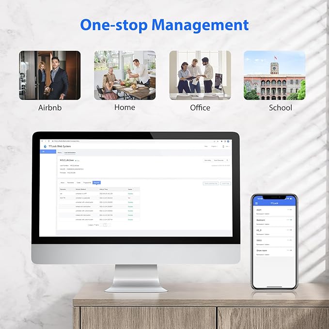 TTLock Smart Lock - Bluetooth Enabled Fingerprint & Touchscreen Keyless Entry Auto Lock for Front Door, Office, Apartment, Garage