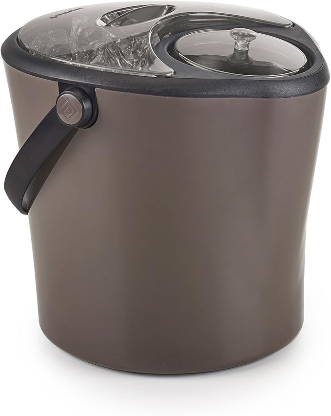 Polder Chill Station – Combined ice bucket and bottle chiller, Separate cooling sleeve keeps bottle chilled and ice pure, Double wall insulated, Ice scoop included