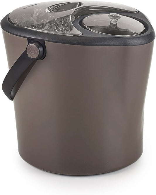 Polder Chill Station – Combined ice bucket and bottle chiller, Separate cooling sleeve keeps bottle chilled and ice pure, Double wall insulated, Ice scoop included