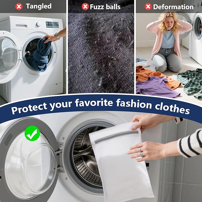 Laundry Bag Backpack with 3 Sizes Mesh Wash Bags and Shoulder Straps Foldable Laundry Hamper for College, Apartment, Laundromat (Black)