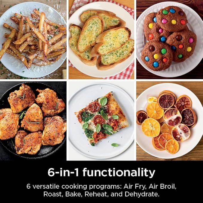 Ninja DoubleStack 2-Basket Air Fryer, DoubleStack Technology Cooks 4 Foods at Once, Space Saving Design, 8 QT, 6-in-1, Smart Finish & Match Cook, Air Fry, Broil, Bake, Easy Meals & Clean, Black, SL201