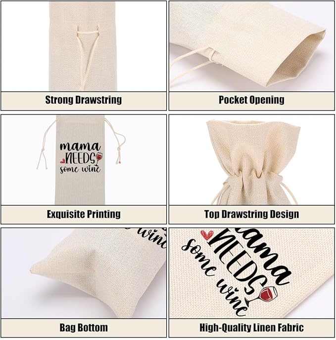 Funny Wine Quotes Wine Bag Wine Tasting Party Supplies for Wine Lovers Women Men Bride Groom Mom Christmas Birthday Wedding Bachelorrette Party Wine Bags
