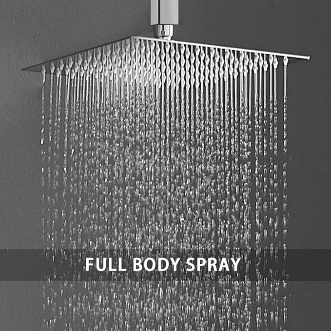 Shower System ‎Polished Chrome Bathroom 10 Inch Rain Shower Head Ceiling Mount with Handheld Luxury High Pressure Shower Combo Set Shower Faucet Rough-in Valve Body and Trim Included