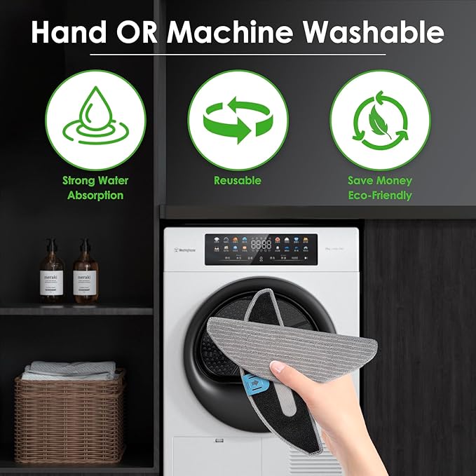 (9 Pack) Combo i5+ Mop Pads and Wicks for irobot Roomba Combo j5, Combo j5+, Combo i5, Combo i5+ Robot Vacuum & Mop, Replacement Microfiber Mop Pads, Mopping Cloth Accessories