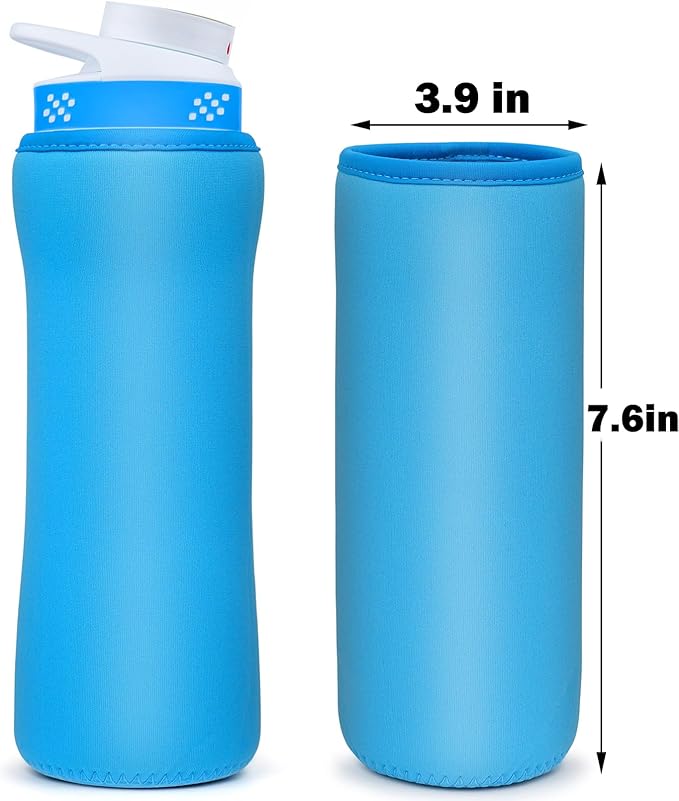 Sleeve Compatible with Cir-kul Water Bottle - 2 Pcs Water Bottle Sleeve Compatible with Cir-kul 22oz & Stainless Steel Bottle - Neoprene Insulated Water Bottle Cover for Retaining Temperature, Blue