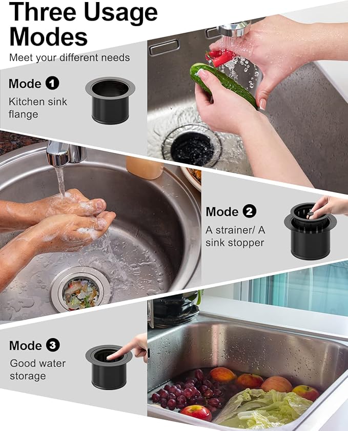 BOTEMY Extended Garbage Disposal Flange Basket Strainer Stopper, Deep 304 Stainless Steel Kitchen Sink Flange for 3-1/2 Inch Standard Sink Drain Hole, Bronze Deep Sink Disposal Stopper(ORB)