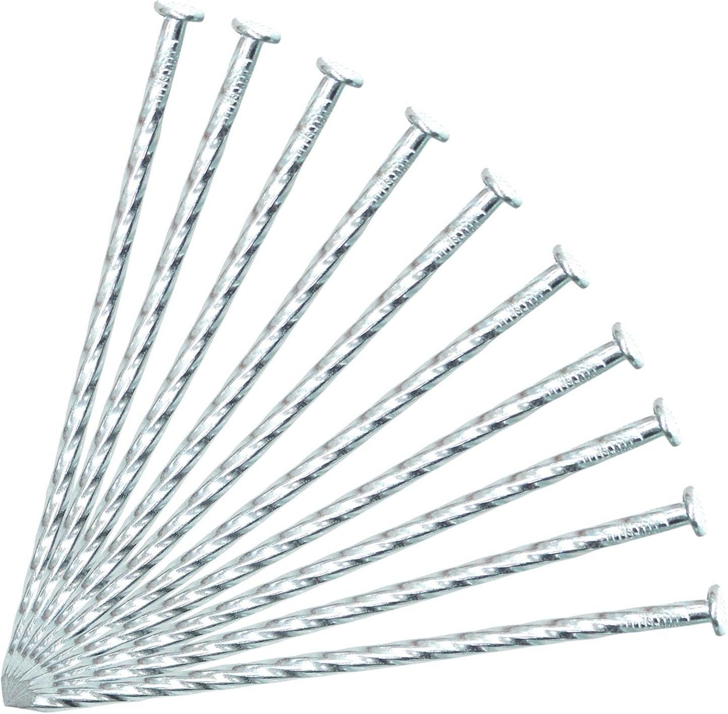 50/100/150 Pack 6" Solid Galvanized Non-Rust Metal Garden Stakes Spiral Landscape Edging Anchors for Paver Edging, Gardening, House Construction, etc (100)