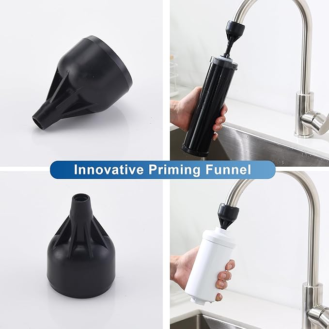 Rinse Funnel - Compatible with LCF Carbon Filters and Fluoride Filters, Suitable for Filter Rinsing in Berkey®, Waterdrop, Purewell, and Other Gravity Water Filter Systems