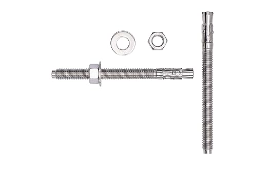 Bolt Dropper 1/2" X 6" Wedge Anchor (5pc), 18-8 Stainless Steel Corrosion Resistant Commercial Grade Washers and Nuts Included Choose Size