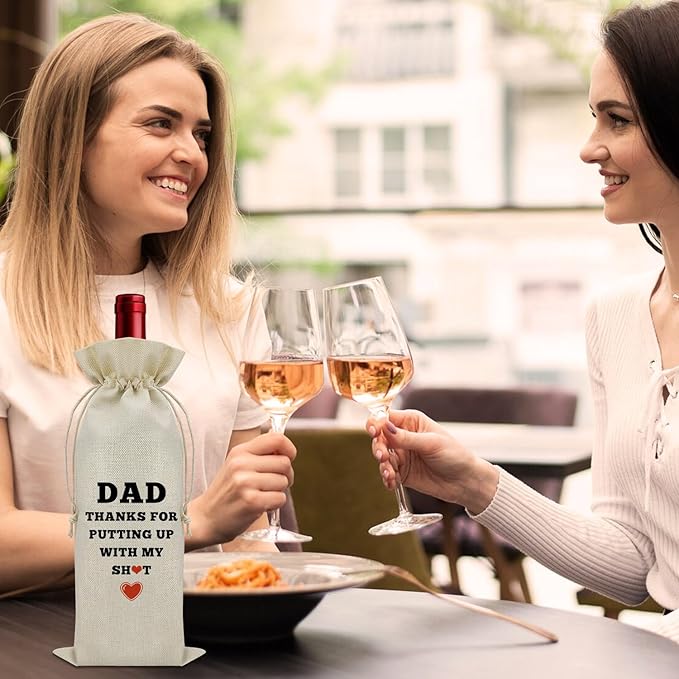 Sazuwu Dad Birthday Gifts from Daughter Wine Bag Thank You Dad Gifts from Son Fathers Day Gift for Dad Wine Bottle Storage Bag Wedding Gifts for Dad from Bride Wine Accessories Gifts for Wine Lovers