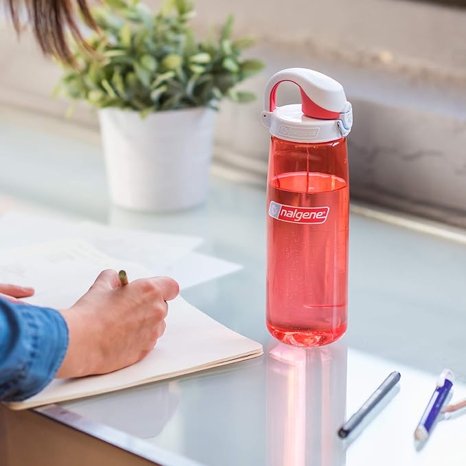 Nalgene Sustain Tritan BPA-Free Water Bottle Made with Material Derived from 50% Plastic Waste, 48 OZ, Wide Mouth, Blue & On The Fly Bottle Replacement Lid (Black/Gray), 22oz