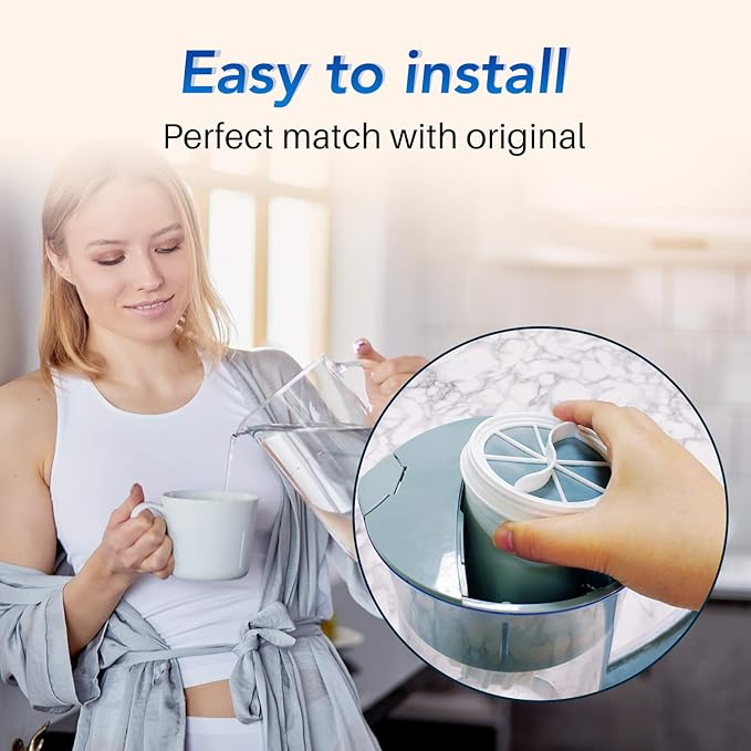 ICEPURE NSF53 6-Stage Pitcher Water Filter Replacement for Zero Pitchers ZR-017, ZR-001, ZR-003, ZR-004, ZR-006, ZR-008, ZR-012, ZR-600,0-TDS 4PACK