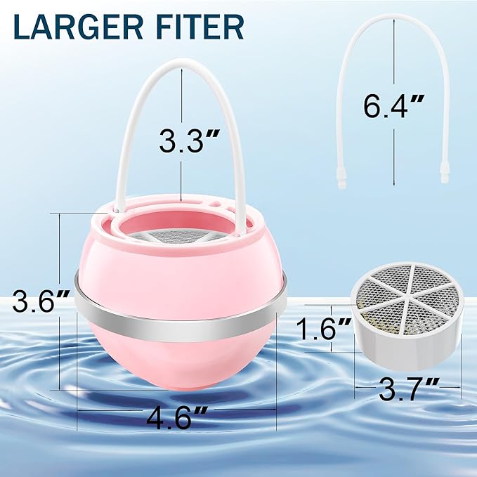 Bath Ball Filter，Bathtub Water Filter For Tub Faucet, Removes Contaminants For Softer, Smoother Skin, BPA Free (Rose Pink)