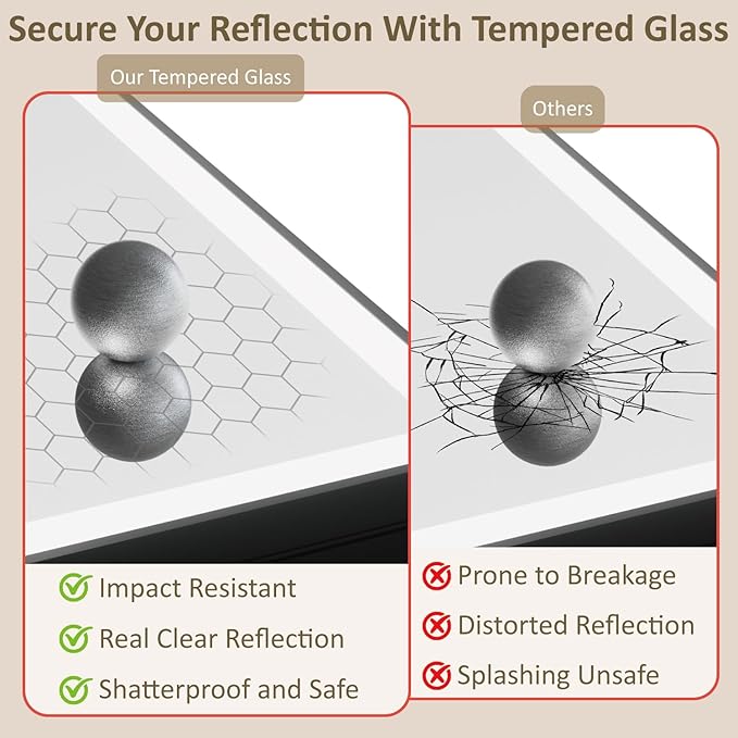 24x30 Inch Medicine Cabinet with Mirror, Recessed or Surface Mount Bathroom Medicine Cabinet with LED Lights, Anti-Fog, Adjustable Shelf, Dimmable Light, Outlets & USB,ETL Listed, Black