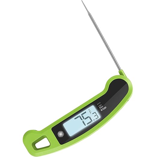 PX1D Javelin PRO Duo Ultra Fast Professional Digital Instant Read Meat Thermometer for Grill and Cooking, 4.5" Probe, Auto-Rotating Backlit Display, Splash Resistant – Wasabi