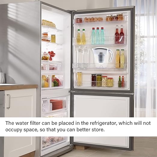 Water Filter Pitcher for Tap and Drinking Water, Large BPA Free Tap Water Purifier Pitchers with Ultrafiltration Filter - 3.5L(White）