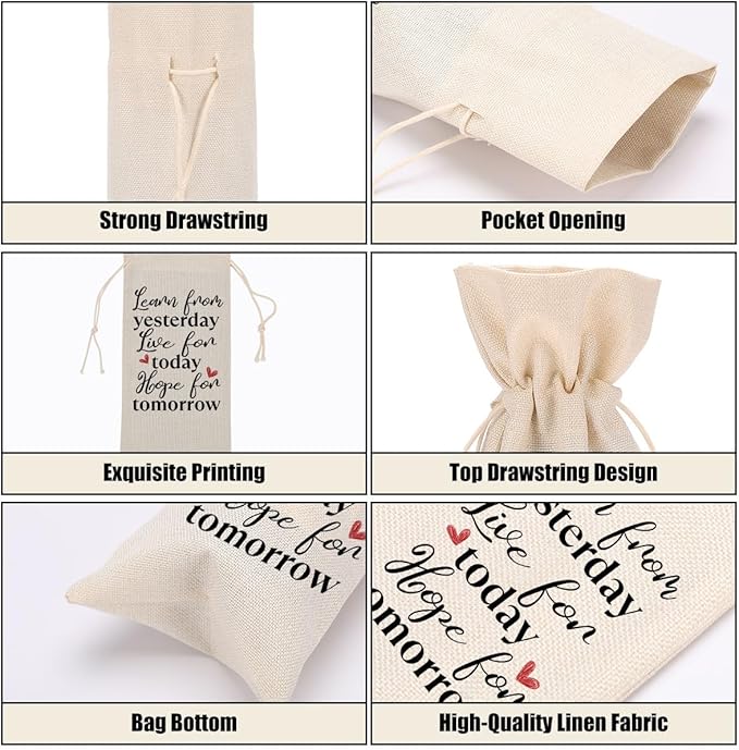 Funny Wine Quotes Wine Bag Wine Tasting Party Supplies for Wine Lovers Women Men Bride Groom Friend Sister Christmas Birthday Wedding Bachelorrette Party Wine Bags