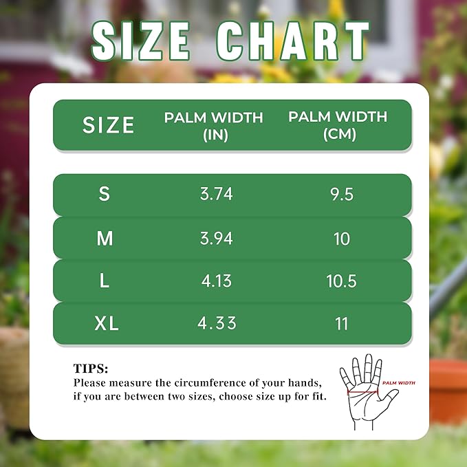 HANDLANDY Women Gardening Gloves, Scratch Resistant Breathable Ladies Rose Pruning Long Gauntlet Floral Print Garden Yard Gloves, Gift for Gardeners (Green, M)