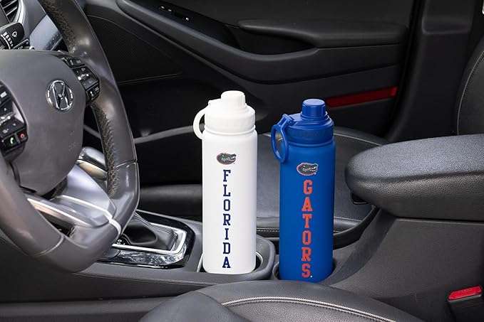 University of Florida Water Bottle - Blue Double Walled Stainless Steel 24 oz Keeps Drinks Cold or Hot