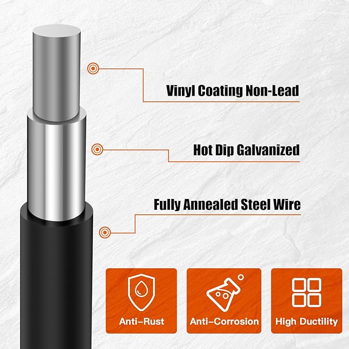 36" x 50' 1/4inch Hardware Cloth, Black Vinyl Coated Chicken Wire Fence Galvanized Welded Mesh Roll for Home Garden Rabbit Cage