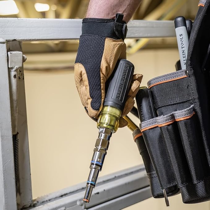 Klein Tools 32809MAGM 11-in-1 Multi-Nut Driver Tool, Magnetic Pass-Through Driver with Metric Hex Nut Sizes 5mm to 19mm