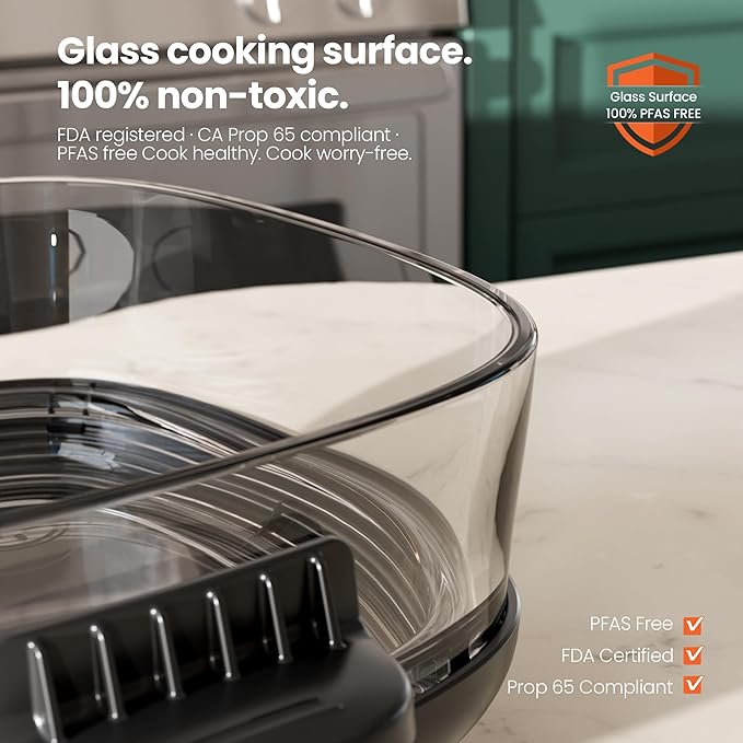Kismile 5-in-1 Portable Glass Air Fryer, 2.6QT & 4.7QT Dual Glass Containers with Lids, 85% Less Oil, Compact Smart Air Fryer Oven for Deep Roast, Crisp, Keep Warm – Freezer & Dishwasher Safe