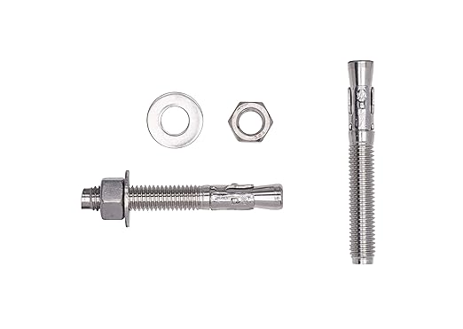 Bolt Dropper 1/2" x 3-3/4" Wedge Anchor (5 Pack), 18-8 (304) Stainless Steel