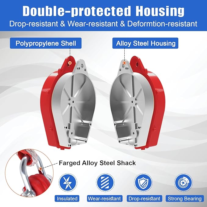 Fall Protection Lanyard Fall Arrest Protector 17Feet Self Retractable Double Locking Gear, Dual Shell Fall Safety Lifeline, Rope for Roofing, Construction, Rescue