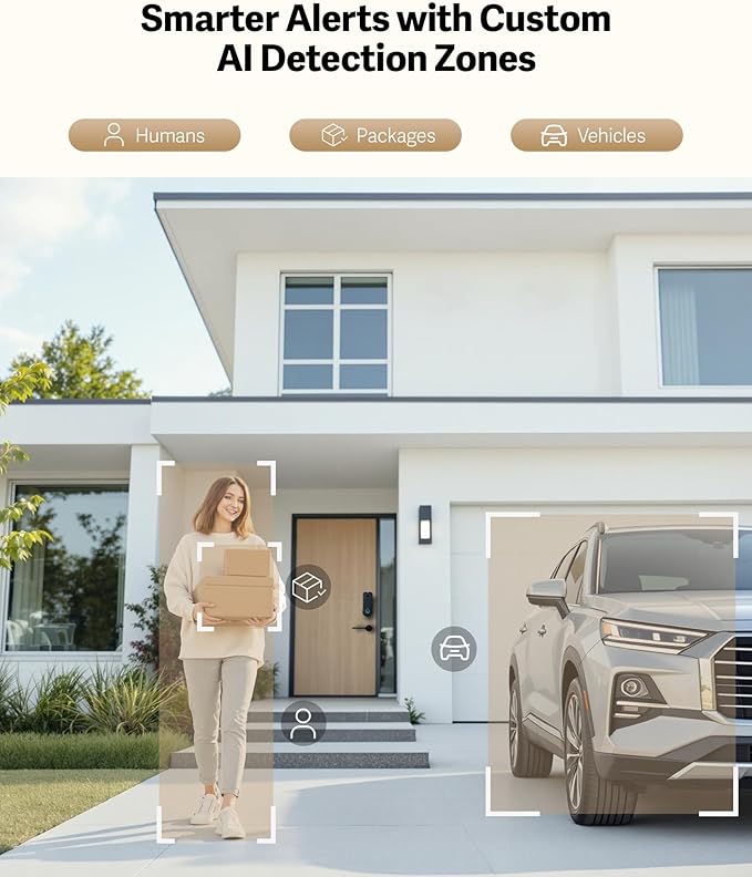 Lockin Veno Pro Palm Vein Video Smart Lock with 2K 180° Camera, Fingerprint Recognition, AI Motion Detection, IP65 Weatherproof, Remote App Control, 32GB Built-in Storage, No Monthly Fee