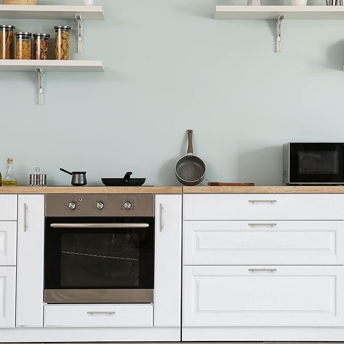 Ravinte 10 Pack | 7.38'' Cabinet Pulls Brushed Nickel Stainless Steel Kitchen Drawer Pulls Cabinet Handles 7-3/8”Length, 5” Hole Center with Mounting Template