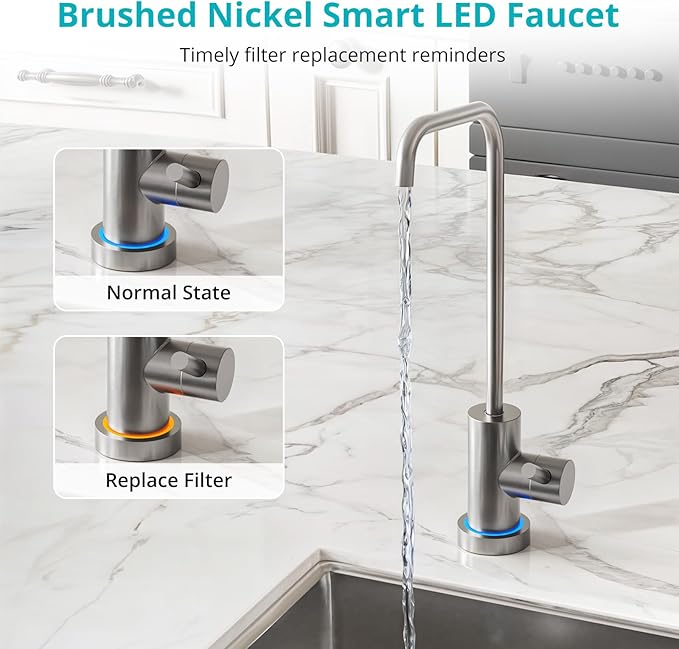 VIOMI® RO Water Filtration System, 9 Stage Reverse Osmosis Water Filter, 600GPD, NSF/ANSI 372&53&42 Certified, 3:1 Tankless Reverse Osmosis System Under Sink with Faucet,TDS PFOS&PFOA Reduce