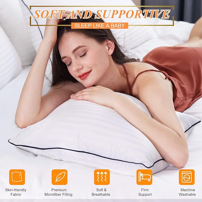 Decorative Throw Pillows Inserts 26x26 for Bed or Couch- Euro Size, Set of 2- Luxury Hotel Quality with Premium Soft & Supportive Down Alternative Filled