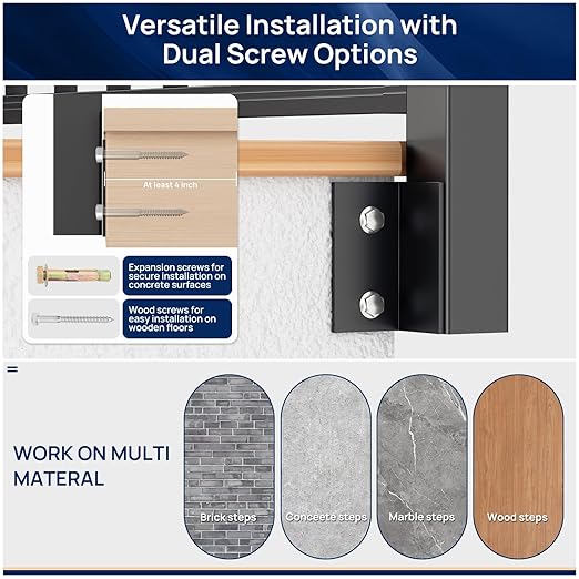 1 Pack 2.56 in. x 2.56 in. x 46 in. Aluminum Side Mount Railing Post for 36" Stair or Level Railing Kit, Black Textured Powder-Coat Finish Fascia Mount Post Outer Corner Side Post