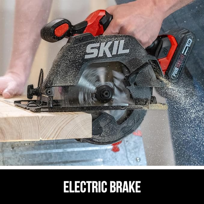 SKIL 20V Brushless 6-1/2In. Cordless Compact Circular Saw Kit for Wood Cutting including 2.0Ah Battery and Charger-CR6413B-11