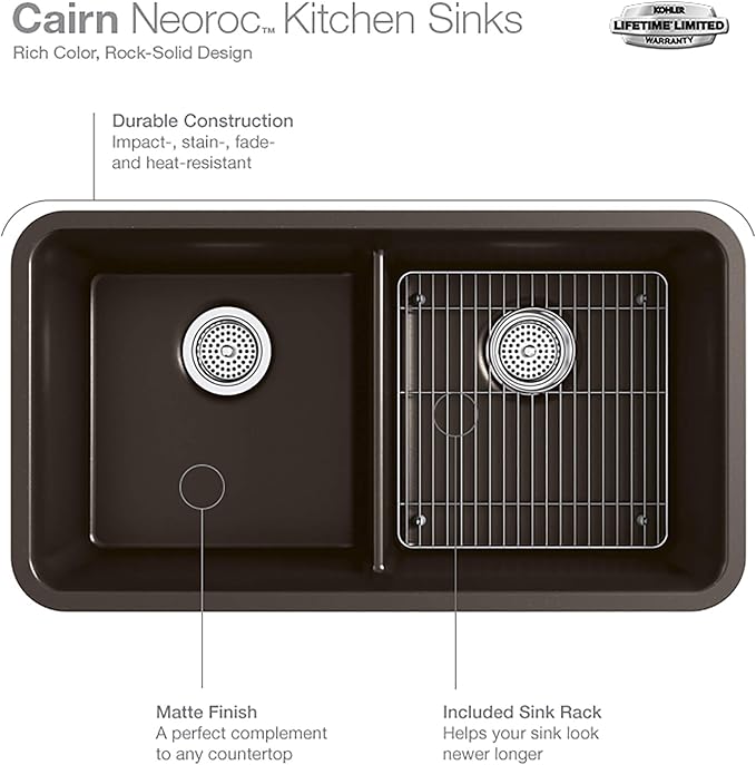 Cairn Undermount Single-bowl Farmhouse Kitchen Sink with Faceted Design