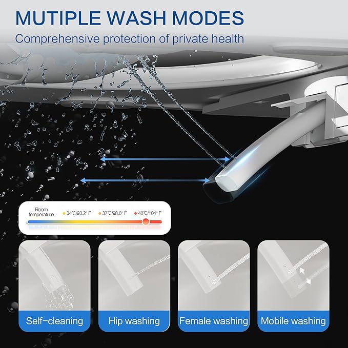 Smart Toilet with Bidet Built-In and Tank – Foam Shield, Heated Seat, Dual Flush, Warm Water & Dryer, Foot Sensor, Night Light, and Wireless Remote Control