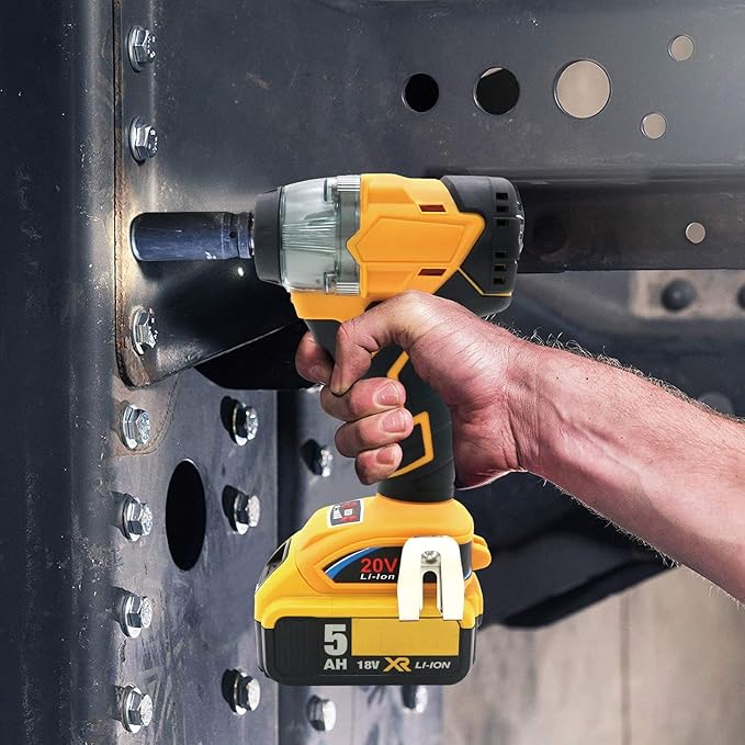 FSYAO 20V 1/2 inch cordless impact wrench-brushless, 350 ft-lbs maximum torque, 4-speed adjustment, automatic start and stop.(Host only/Without battery).