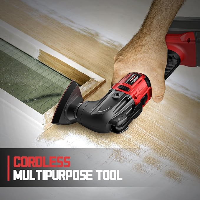 Cordless Oscillating Tool Compatible with Milwaukee 18V Battery, 21000 OPM Max Brushless-Motor Tool with Auxiliary Handle, Oscillating Multi-Tool for Scraping, Sanding,Cutting Wood(Tool only)