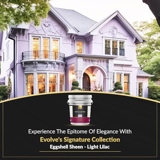 EVOLVE Signature Paint & Primer: Luxury Paint & Primer for Indoor & Outdoor Surfaces, Minimal Odor, Eggshell Sheen (Light Lilac, 5 Gallon)