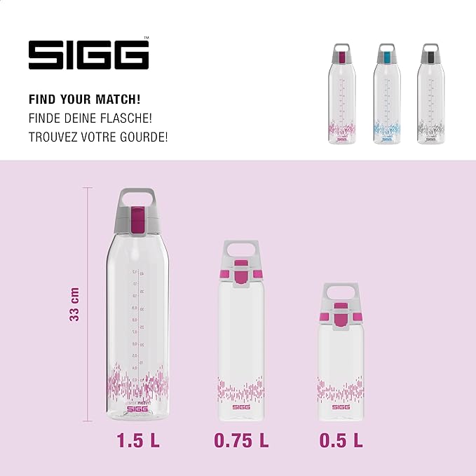 SIGG - Tritan Renew Transparent Water Bottle - Total Clear ONE MyPlanet - For Carbonated Beverages - Dishwasher Safe - With Fruit Strainer - Leakproof & Lightweight - BPA Free - 17 Oz / 25 Oz / 51 Oz