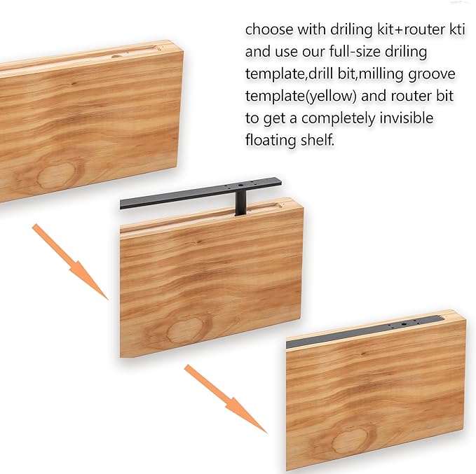 Hidden Shelf Brackets ， Floating Shelf Bracket (Additional Brackets -NO Kits) 16 Inch -2 Pcs